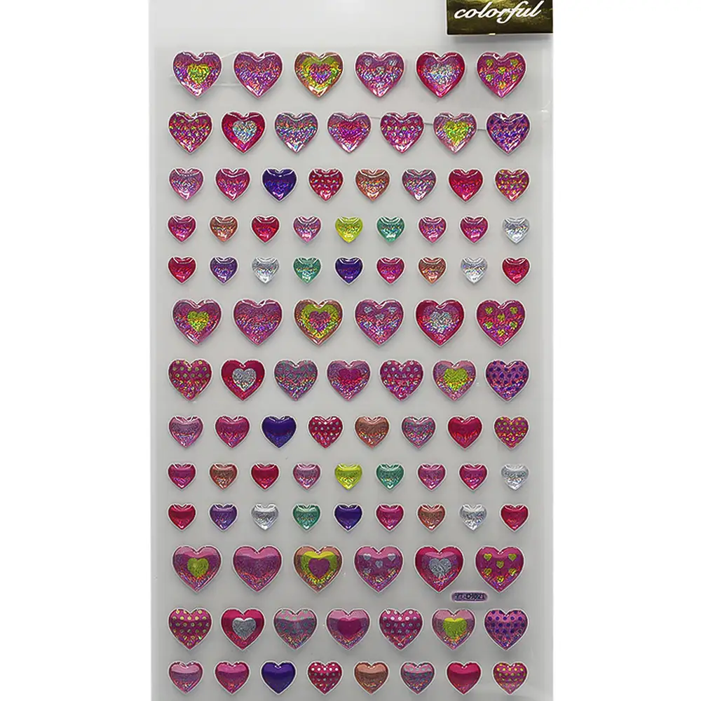 برچسب فانتزی طرح قلب/پاپیون/گل