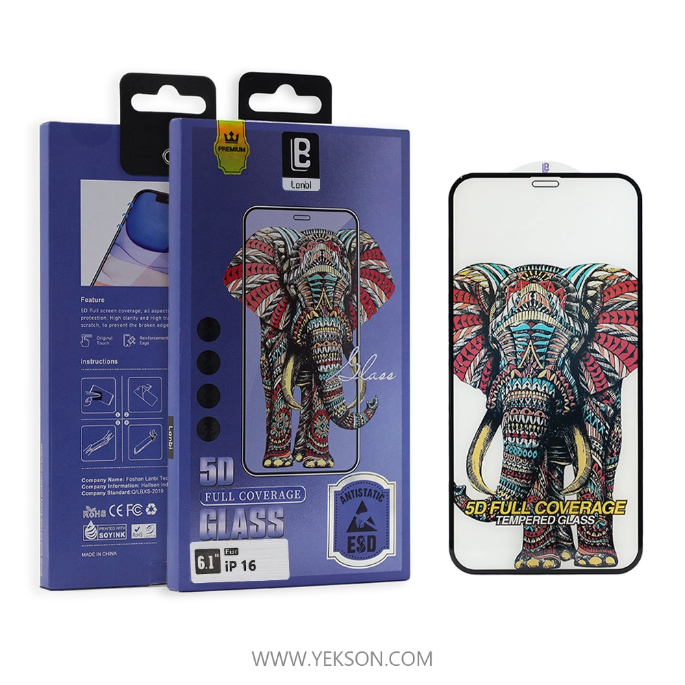 گلس پکدار 5D ESD لنبی مدل آیفون 16