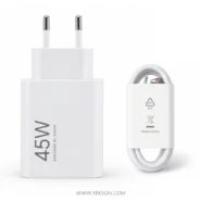 شارژردیواری ۴۵وات شیائومی :مدلMYD-17-ET. دوپین سرجعبه +کابل اورجینال