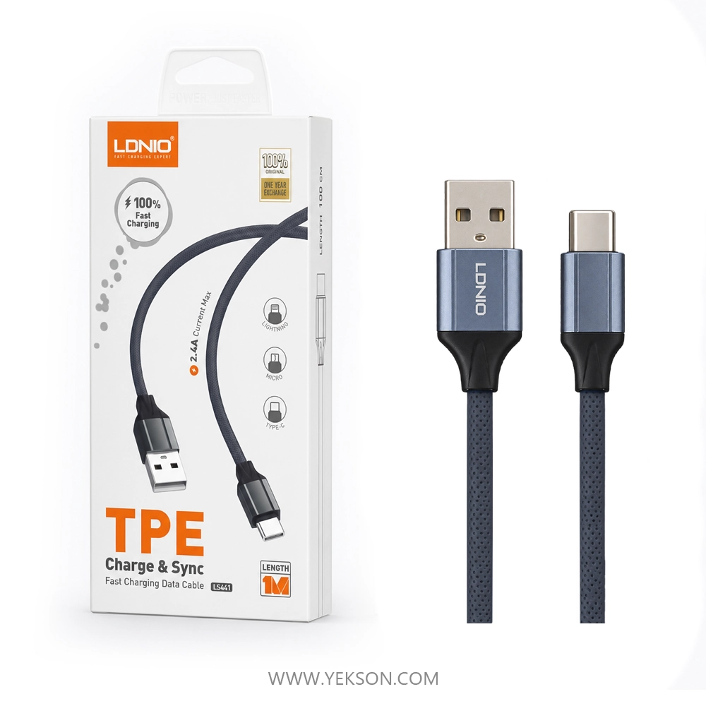 400190 (profile) کابل شارژ الدینیو مدل LS441 با رابط Micro USB، Lightning و Type-C